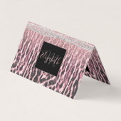 Chic Girly Pink Leopard Glitzer Image Visitenkarten (Vorderseite)