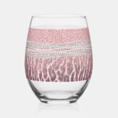 Chic Girly Pink Leopard Glitzer Image Weinglas Ohne Stiel (Vorderseite)