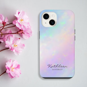 Chic Girly Pink Monogram iPhone 13 Pro Fall Hülle