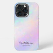 Chic Girly Pink Monogram iPhone 13 Pro Fall iPhone Hülle (Hinten)