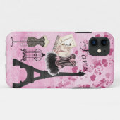 Chic Girly Pink Paris Mode Case-Mate iPhone Hülle (Rückseite (Horizontal))