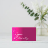 Chic Girly Pink Sparkling Glitzer Stars mit Foto Visitenkarte (Stehend Vorderseite)