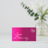 Chic Girly Pink Sparkling Glitzer Stars mit Logo Visitenkarte (Stehend Vorderseite)
