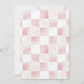 Chic Girly Pink Squares Geburtstag Einladung (Rückseite)