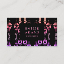 Chic Girly Pink und Lila Ornamentik Visitenkarte