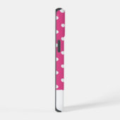 Chic Girly Pink und White Polka Dosen stark iPhone 15 Hülle (Rechte Seite)