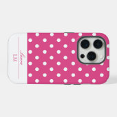 Chic Girly Pink und White Polka Dosen stark iPhone Hülle (Rückseite (Horizontal))