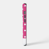 Chic Girly Pink und White Polka Dosen stark iPhone Hülle (Linke Seite)