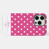 Chic Girly Pink und White Polka Dosen stark iPhone Hülle (Rückseite (Horizontal))