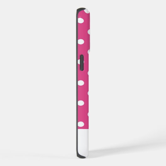 Chic Girly Pink und White Polka Dosen stark iPhone Hülle (Rechte Seite)