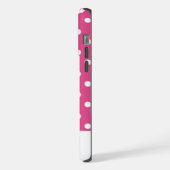 Chic Girly Pink und White Polka Dosen stark iPhone Hülle (Linke Seite)