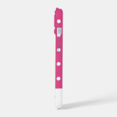 Chic Girly Pink und White Polka Dots iPhone 15 Hülle (Linke Seite)