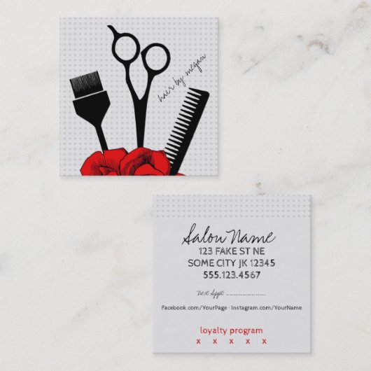 Chic girly Rot des Vintagen Treuekarte (Vorne/Hinten)