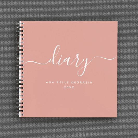Chic Girly Trendy Modern Minimal Personal Diary Notizblock