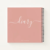 Chic Girly Trendy Modern Minimal Personal Diary Notizblock (Rückseite)