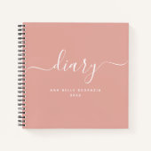 Chic Girly Trendy Modern Minimal Personal Diary Notizblock (Vorderseite)