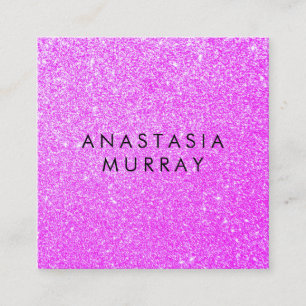 Chic, Girly und Glam Lila Violett Glitter Funkeln Quadratische Visitenkarte
