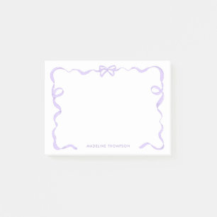Chic Girly Violet Lila Lavender Bow Ribbon Frame Post-it Klebezettel