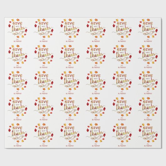 Chic Give Danke Fall Rustic Erntedank Monogram Geschenkpapier (Flach)