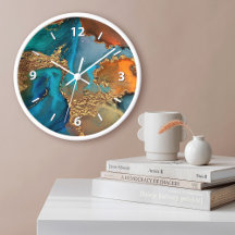 Chic Glam Achat Wasserfarbe Gold Türkis Orange