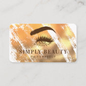 Chic Glam Gold Brushstroke Eyelid Beauty Visitenkarte (Vorderseite)