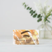 Chic Glam Gold Brushstroke Eyelid Beauty Visitenkarte (Stehend Vorderseite)