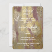Chic Glam Gold Clay Pink Abschluss Ihr Foto Einladung (Vorderseite)