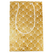 Chic Glam Gold Floral Mittlere Geschenktüte (Vorderseite)