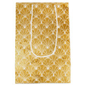 Chic Glam Gold Floral Mittlere Geschenktüte (Rückseite)