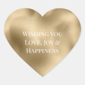 Chic Glam Gold Herz-Aufkleber (Vorderseite)