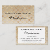 Chic & Glam Gold Mermaid Glitzer Makeup Artist Visitenkarte (Vorne/Hinten)