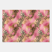 Chic Glam Gold Pink Black Leopard Geschenkpapier Set (Vorderseite 2)