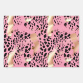 Chic Glam Gold Pink Black Leopard Geschenkpapier Set (Vorderseite)
