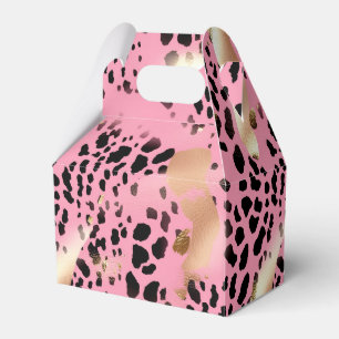 Chic Glam Gold Pink Black Leopard Geschenkschachtel