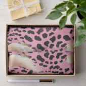 Chic Glam Gold Pink Black Leopard Seidenpapier (Geschenk)