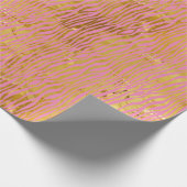 Chic Glam Gold Pink Zebra Geschenkpapier (Ecke)
