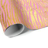 Chic Glam Gold Pink Zebra Geschenkpapier (Rolleneckpunkt)