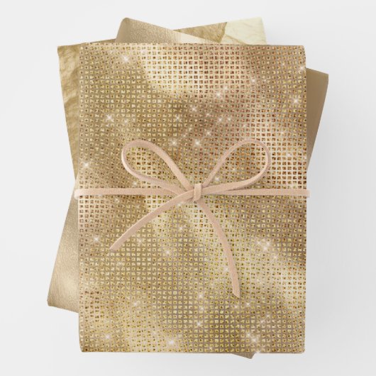 Chic Glam Gold Sparkle Geschenkpapier Set (Beispiel)