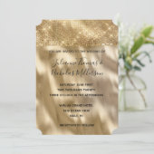 Chic Glam Gold Sparkle Wedding Einladung (Stehend Vorderseite)