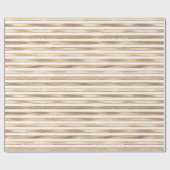 Chic Glam Gold Weiße Streifen Geschenkpapier (Flach)