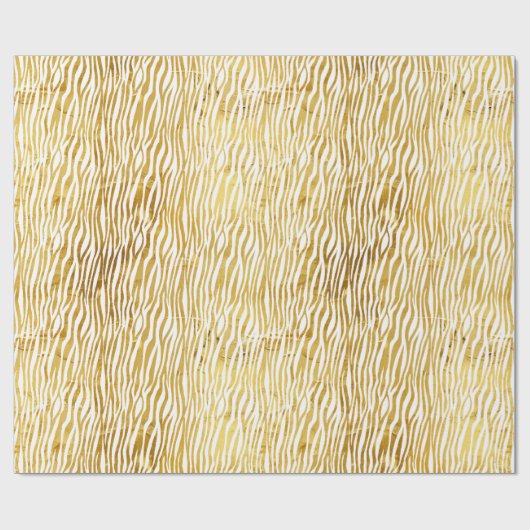 Chic Glam Gold White Zebra Geschenkpapier (Flach)