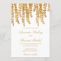 Chic Glam Goldfolie fallen Efeu Blätter Hochzeit