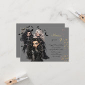 Chic glam gothic beängstigend Girl fröhlicher Gebu Karte (Vorderseite/Rückseite Beispiel)