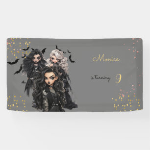 Chic glam gothic beängstigend Girl Geburtstagspart Banner