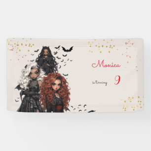 Chic glam gothic beängstigend Girls Geburtstagspar Banner