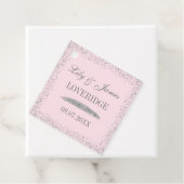 Chic Glam Gray Silver Glitzer & Blush Pink Wedding Geschenkanhänger (Beispiel)