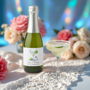 Chic Glam Margaritas und Ehe Bridal Shower Schaumweinetikett