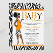 Chic Glam Moderne Mama Blue Zebra Baby Dusche Einladung (Vorne/Hinten)