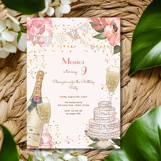 Chic glam pastellfarben Geburtstagsparty Einladung