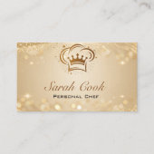 Chic Glam Personal Chef Catering Gold Glitter Visitenkarte (Vorderseite)